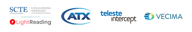 Logos: SCTE, LightReading, ATX Networks, Teleste, Vecima