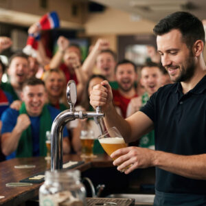 bartender in a busy venue