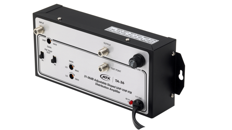 TA-36: 31-36dB Adjustable UHF/VHF/FM Distribution Amplifier
