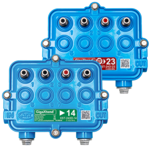 GigaXtend 2GHz Hardline MultiPort Taps with Drop Power (XST-24D-14 and XST-24D-23 shown)