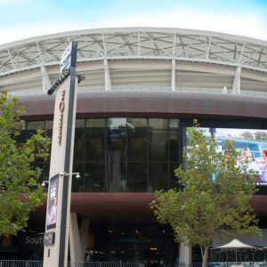 Stadium venue showing digital signage